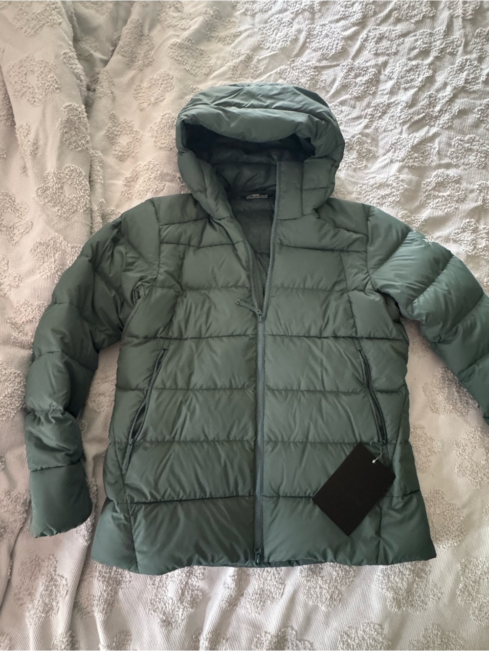 Arc'teryx Hooded Quilted Puffer Jacket in Sage Green